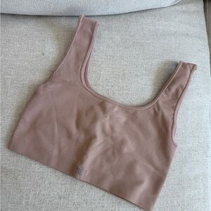 SET Active Ribbed Brown Bandeau